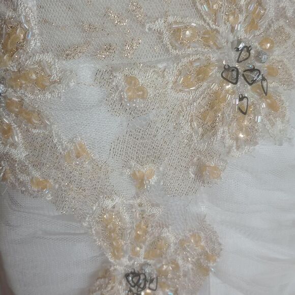 Y2K Floral Sheer Beaded Tiered Angelic Dress - Picture 5 of 7